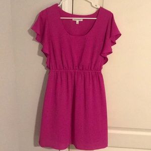 Hot pink banana Republic mid knee dress